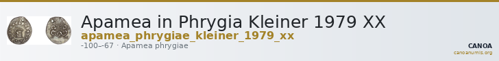 Apamea in Phrygia Kleiner 1979 XX — CANOA
