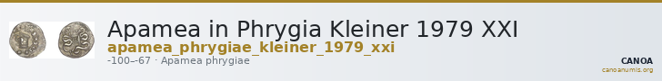 Apamea in Phrygia Kleiner 1979 XXI — CANOA