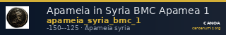 Apameia in Syria BMC Apamea 1 — CANOA