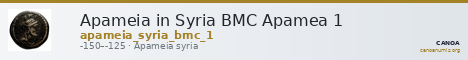 Apameia in Syria BMC Apamea 1 — CANOA