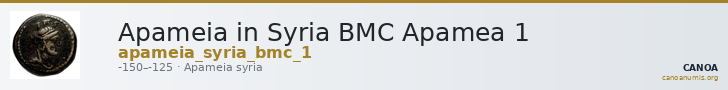 Apameia in Syria BMC Apamea 1 — CANOA