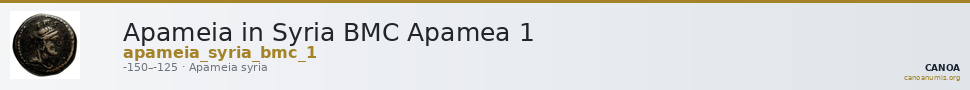 Apameia in Syria BMC Apamea 1 — CANOA