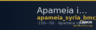 Apameia in Syria BMC Apamea 2 — CANOA