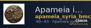 Apameia in Syria BMC Apamea 3, 5, 14 — CANOA