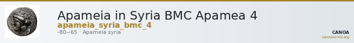 Apameia in Syria BMC Apamea 4 — CANOA