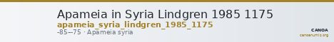 Apameia in Syria Lindgren 1985 1175 — CANOA