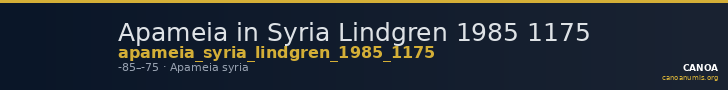 Apameia in Syria Lindgren 1985 1175 — CANOA