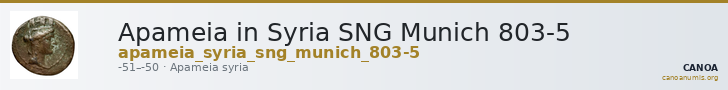 Apameia in Syria SNG Munich 803-5 — CANOA