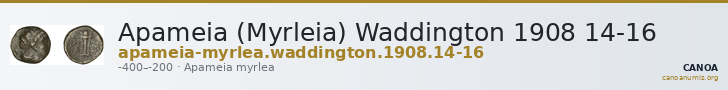 Apameia (Myrleia) Waddington 1908 14-16 — CANOA