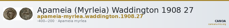 Apameia (Myrleia) Waddington 1908 27 — CANOA