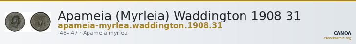 Apameia (Myrleia) Waddington 1908 31 — CANOA