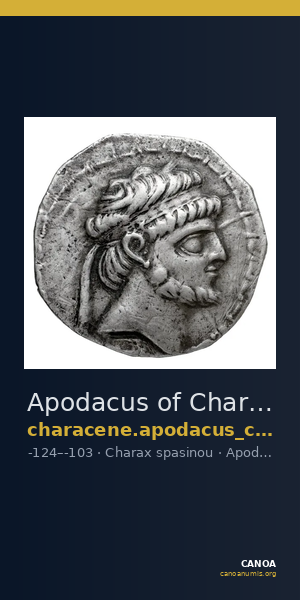 Apodacus of Characene Charax Spasinou BMC Characene pl. 54, 2 — CANOA