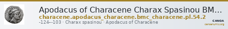 Apodacus of Characene Charax Spasinou BMC Characene pl. 54, 2 — CANOA