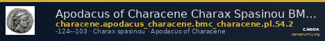 Apodacus of Characene Charax Spasinou BMC Characene pl. 54, 2 — CANOA