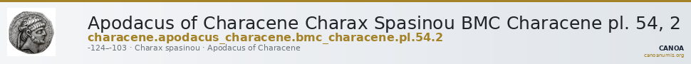 Apodacus of Characene Charax Spasinou BMC Characene pl. 54, 2 — CANOA