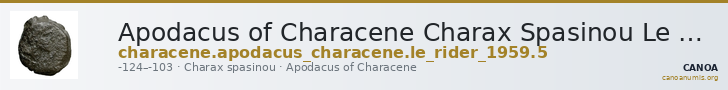 Apodacus of Characene Charax Spasinou Le Rider 1959 5 — CANOA