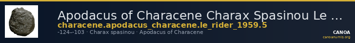 Apodacus of Characene Charax Spasinou Le Rider 1959 5 — CANOA