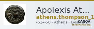 Apolexis Athens Thompson 1961 1272 — CANOA