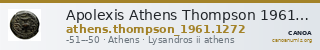 Apolexis Athens Thompson 1961 1272 — CANOA