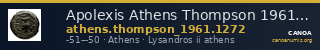 Apolexis Athens Thompson 1961 1272 — CANOA