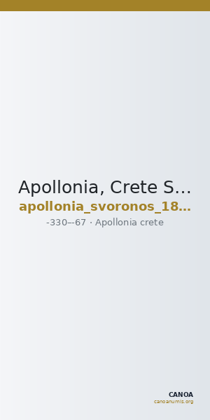 Apollonia, Crete Svoronos 1899 (article Addenda) Addenda, pl. 11, n° 3-4 — CANOA