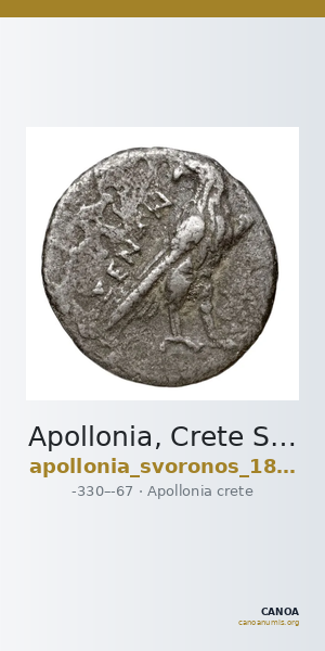 Apollonia, Crete Svoronos 1899 (article Addenda) Addenda, pl. 11, n° 6 — CANOA