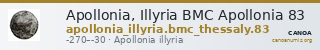 Apollonia, Illyria BMC Apollonia 83 — CANOA
