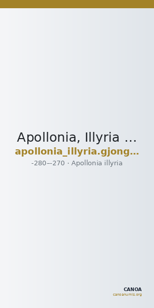 Apollonia, Illyria Gjongecaj and Picard 1995 p. 192 — CANOA