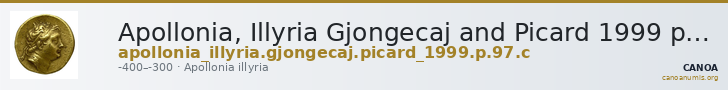 Apollonia, Illyria Gjongecaj and Picard 1999 p. 97, c — CANOA