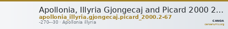 Apollonia, Illyria Gjongecaj and Picard 2000 2-67 — CANOA