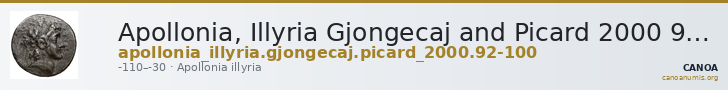 Apollonia, Illyria Gjongecaj and Picard 2000 92-100 — CANOA