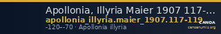 Apollonia, Illyria Maier 1907 117-119 — CANOA