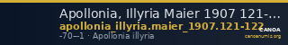 Apollonia, Illyria Maier 1907 121-122 — CANOA