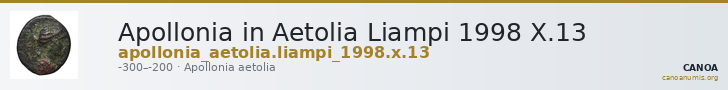 Apollonia in Aetolia Liampi 1998 X.13 — CANOA