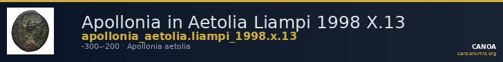 Apollonia in Aetolia Liampi 1998 X.13 — CANOA