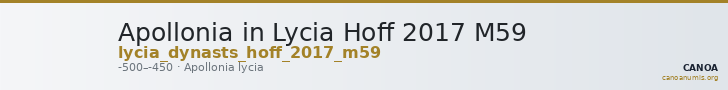 Apollonia in Lycia Hoff 2017 M59 — CANOA