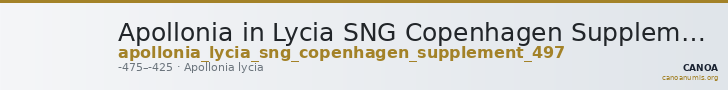 Apollonia in Lycia SNG Copenhagen Supplement 497 — CANOA