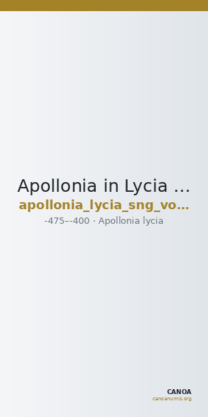 Apollonia in Lycia SNG von Aulock 4110 — CANOA