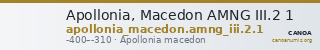 Apollonia, Macedon AMNG III.2 1 — CANOA