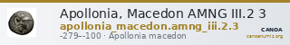 Apollonia, Macedon AMNG III.2 3 — CANOA