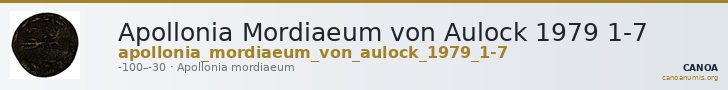 Apollonia Mordiaeum von Aulock 1979 1-7 — CANOA