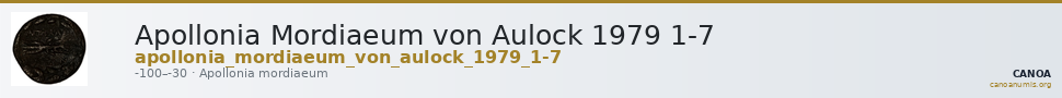 Apollonia Mordiaeum von Aulock 1979 1-7 — CANOA