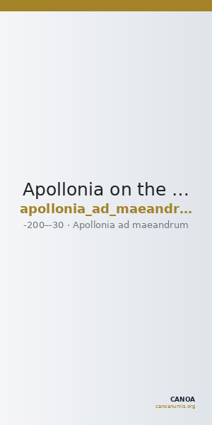 Apollonia on the Maeander Thonemann 2011 p. 47 n. 118, 2 — CANOA