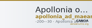 Apollonia on the Maeander Thonemann 2011 p. 47 n. 118, 2 — CANOA