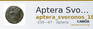 Aptera Svoronos 1890 (1972) 13, 60 — CANOA