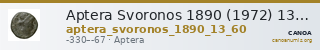 Aptera Svoronos 1890 (1972) 13, 60 — CANOA