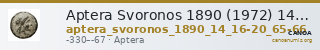 Aptera Svoronos 1890 (1972) 14, 16-20, 65-66 — CANOA