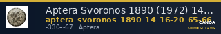 Aptera Svoronos 1890 (1972) 14, 16-20, 65-66 — CANOA