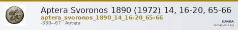 Aptera Svoronos 1890 (1972) 14, 16-20, 65-66 — CANOA