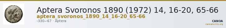 Aptera Svoronos 1890 (1972) 14, 16-20, 65-66 — CANOA